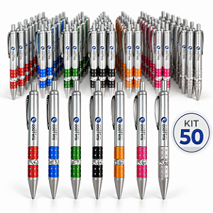 Kit 50 Canetas Plásticas Ref. 5135 Personalizadas