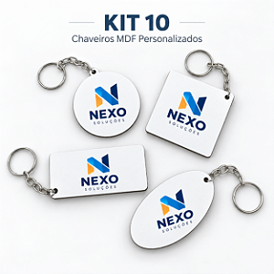 Kit 10 Chaveiros MDF Personalizados