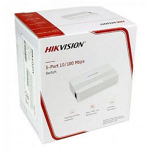 Switch 5 Portas Gigabit 10/100/1000 Rj45 Hikvision DS-3E0505D-E