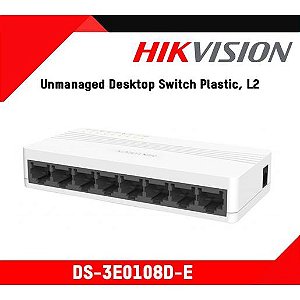 Switch 8 Portas Gigabit 10/100/1000 Rj45 Hikvision Ds-3e0108d-e