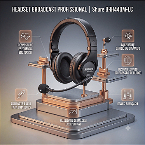 Headset Shure BRH440M-LC com Microfone para Broadcast e Comunicação