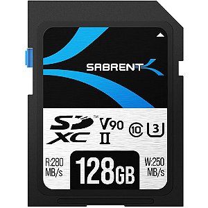 Cartão de memória SDXC Sabrent Rocket UHS-II de 128 GB V90