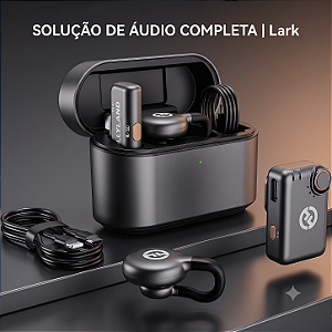 Microfone Hollyland Lark M2S Combo Sem Fio para Câmeras e Celulares
