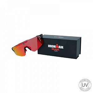 Óculos de Sol Yopp Performance IRONMAN BRASIL UV400 Mask IMB2.5 Preto+Vermelho (Degradê)