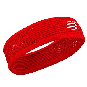 Headband Compressport ON/OFF Faixa De Cabelo Ventilada Fina - Vermelho