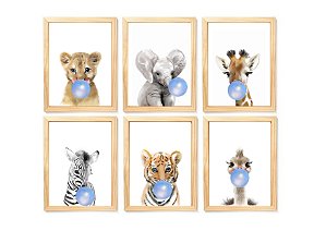 kit quadro safari infantil decoração quarto bebê