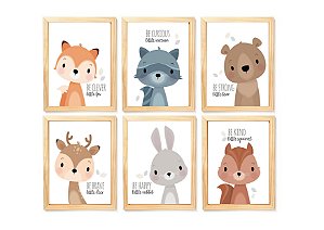 Kit quadro safari infantil decorativo quarto criança enxoval bebê