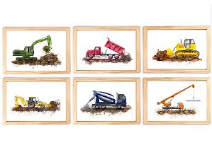 Kit quadro transporte infantil decorativo quarto criança enxoval bebê menino