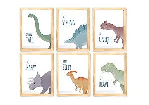Kit quadro dinossauro infantil decorativo quarto criança enxoval bebê