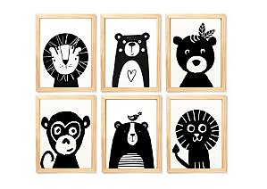 Kit quadro infantil safari decorativo quarto criança enxoval bebê