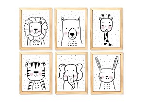 Kit quadro infantil safari decorativo quarto criança enxoval bebê