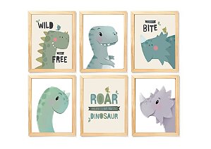 Kit quadro dinossauro bebê infantil decorativo quarto criança enxoval bebê