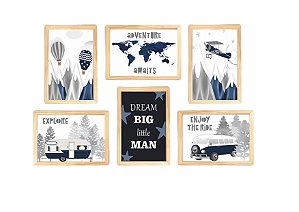Kit quadro mundi & balão decorativo quarto criança enxoval bebê