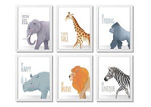 Kit quadro dinossauro infantil decorativo quarto criança bebê