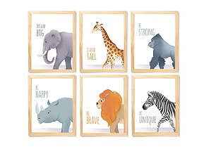 Kit quadro dinossauro infantil decorativo quarto criança bebê