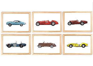 Kit quadro carros antigos transporte infantil decorativo quarto criança bebê menino