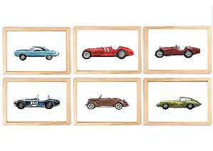 Kit quadro infantil decoração carros antigos transporte infantil decorativo quarto criança bebê menino