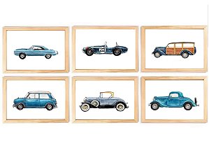 Kit quadro infantil decoração carrinhos transporte infantil decorativo quarto criança bebê menino