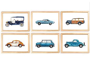 Kit quadro infantil decoração carrinhos transporte infantil decorativo quarto criança bebê menino