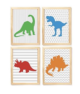 Kit quadro decorativo infantil dinossauro  quarto criança bebê enxoval