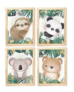 Kit quadro  infantil safari decorativo  quarto criança bebê enxoval