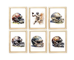 Kit quadro capacete baseball decorativo quarto criança enxoval bebê menino