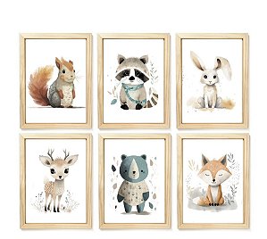 Kit quadro safari decorativo quarto criança enxoval bebê