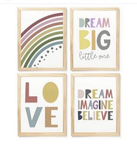 Kit quadro big dream decorativo  quarto criança bebê enxoval menina