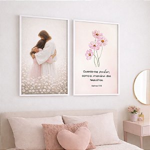Kit 2 Quadros Menina dos Meus Olhos