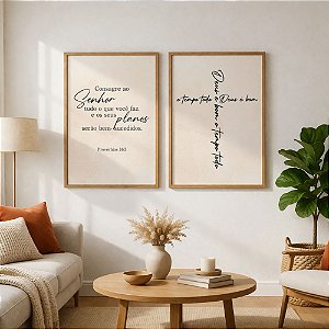 Kit 2 Quadros Consagre Ao Senhor e Deus é Bom