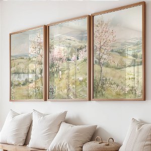 Kit 3 Quadros Meu Pastor Pastos Verdejantes Lago