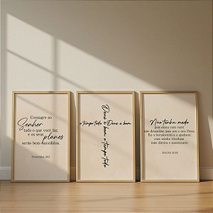 Kit 3 Quadros Consagre, Deus é Bom E Não tenha Medo