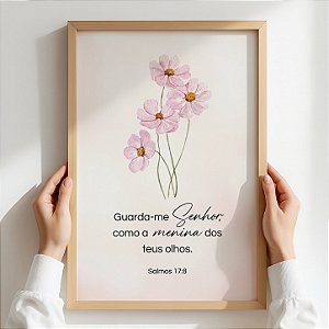 Quadro Menina Dos Olhos Versículo Flores