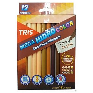 Hidrocor 12 cores MegaHidro Tons de Pele - Tris