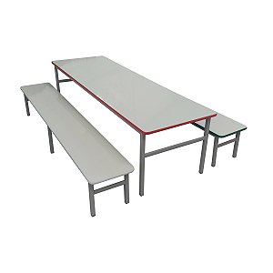 CONJUNTO PARA REFEITÓRIO ESCOLAR COM BANCO