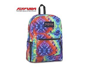 MOCHILA JANSPORT CROSS TOWN - RED/MULTI HIPPIE DAYS