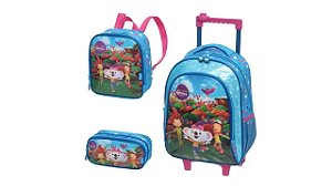 Kit Mochila Lancheira Estojo Lilica Ripilica Rodinha Pacific