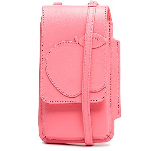 Mini Bolsa Porta-Celular Rosa Couro Nina