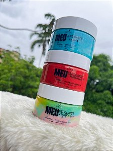 KIT MEU esfoliante corporal - 3 unidades (melancia, nuvem, algodao doce)