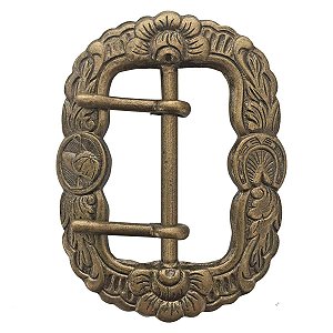 Fivela guaiaca bonezinho Alpaca envelhecida Fiv 143 48mm