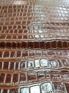 Couro Bovino Estampo Croco Conhaque 1MM ESPESSURA  2,11mt quadrado meia banda