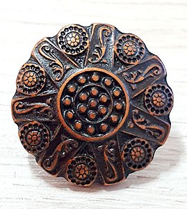 Margarida Parafuso Macho e femea Flor zamac Cobre velho 29mm