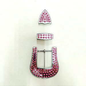 Jogo de Fivela A954/40mm Strass Rosa