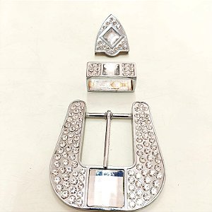 Jogo de Fivela A964/40mm Strass Cristal