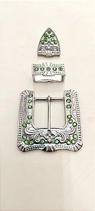 Jogo de Fivela A960/40mm Strass Verde