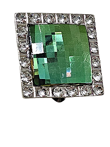 Aplique Strass grande com parafuso Verde