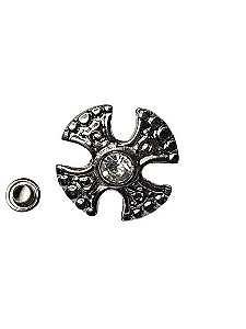 Aplique rebite A1 Niquel Cruz strass 3cm fm7692
