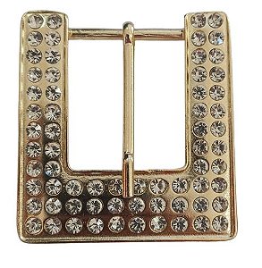 Fivela Americana Ouro Strass Cristal FM 2341/ 40mm