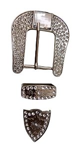 Jogo Fivela Americana Niquel Strass Cristal FM 2114/ 40mm
