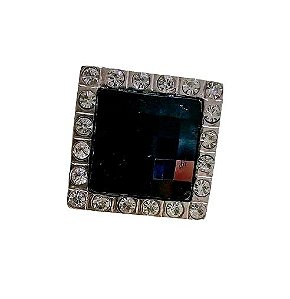 Aplique Strass grande com parafuso Preto